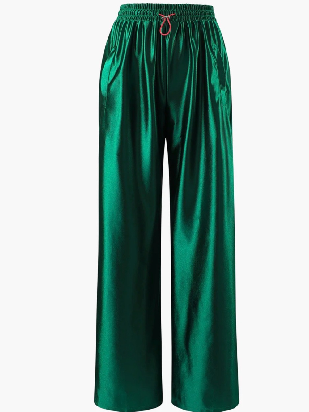 MICAS Satin Drawstring Wide Leg Pants